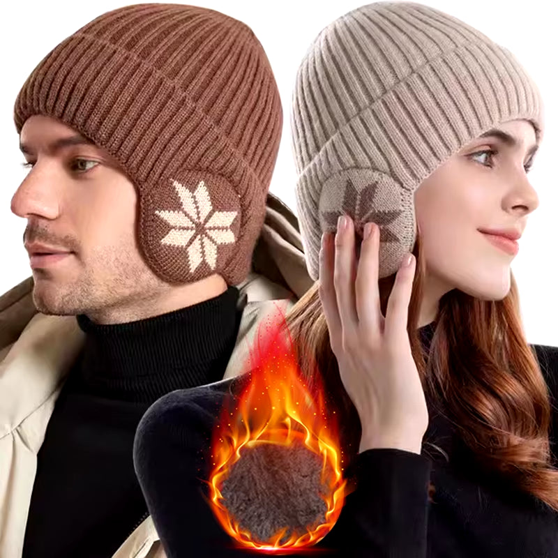 Unisex Winter Plush Knitted Beanie: Coldproof & Ear Protection