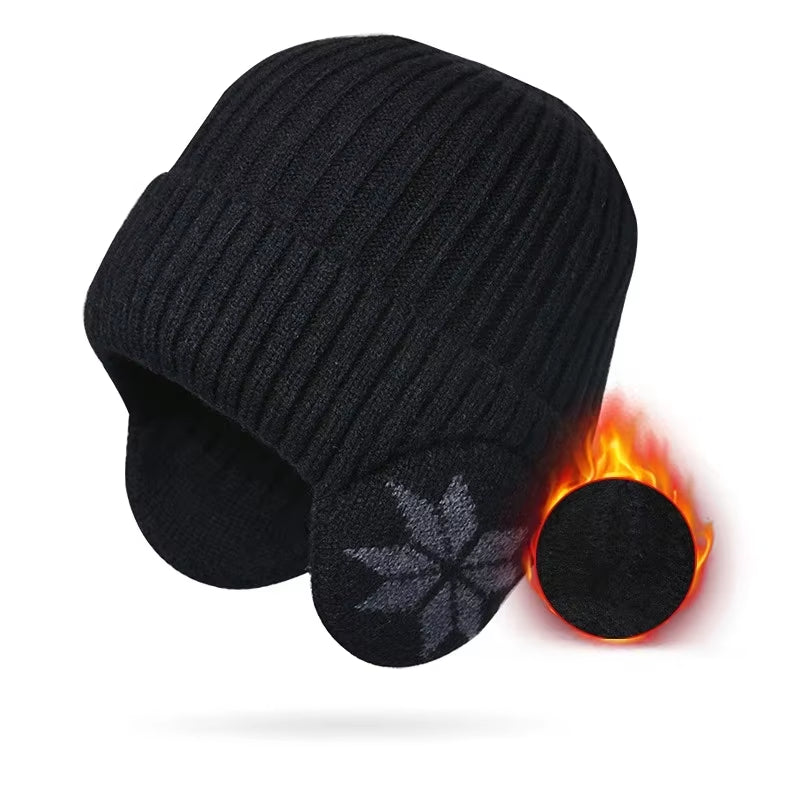 Unisex Winter Plush Knitted Beanie: Coldproof & Ear Protection