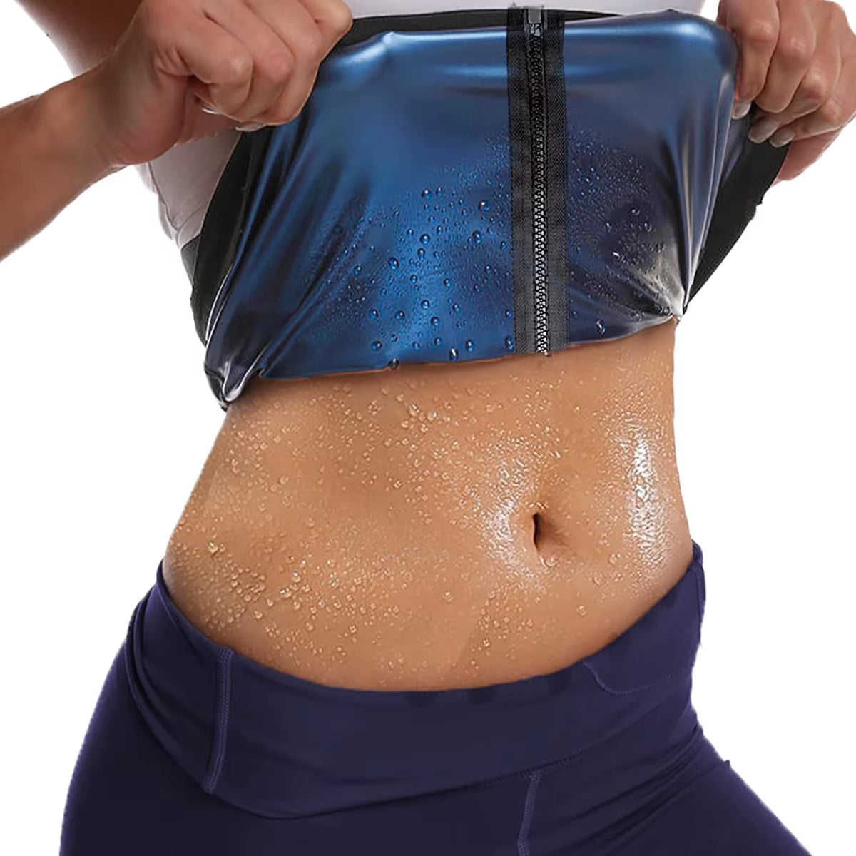 Blue Sauna Waist Trainer for Women: Sweat & Shape Belt