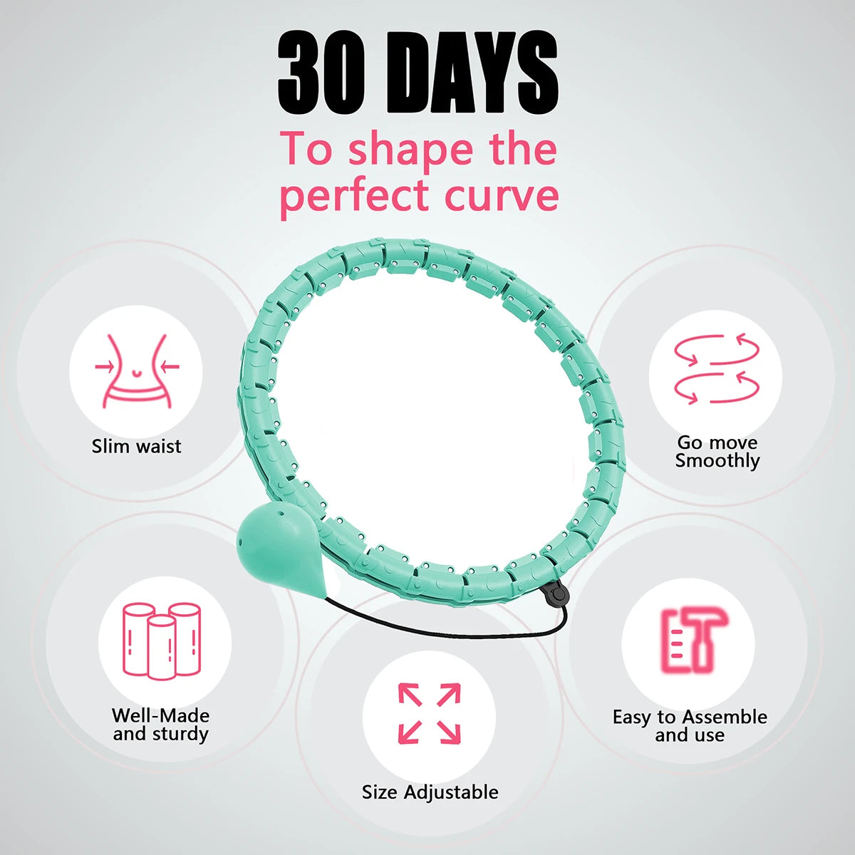 Smart Weighted Hula Hoop: 2-in-1 Adjustable with Detachable Knots